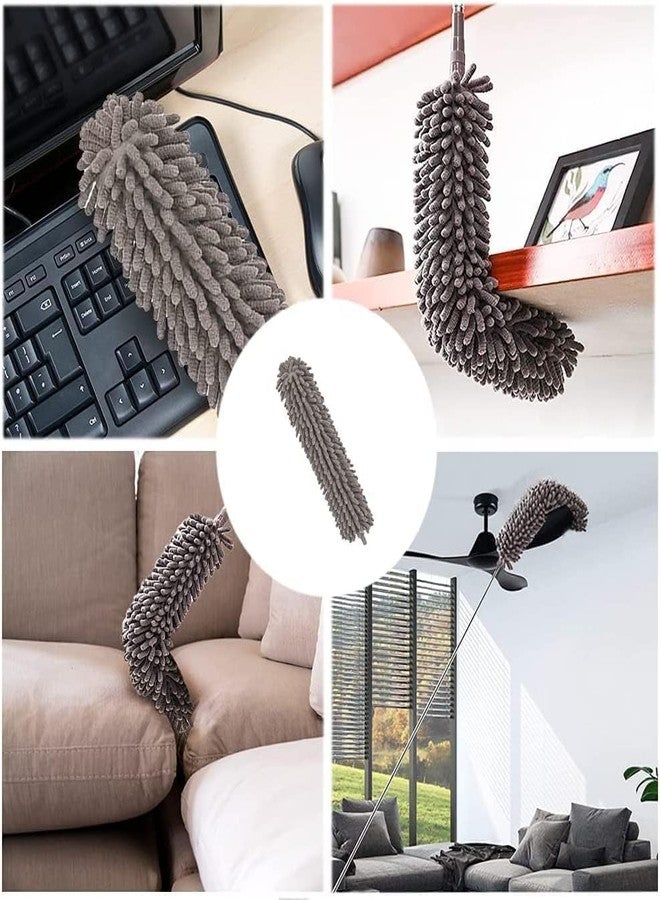 TECH LOGO ELECTRONICS Microfiber Feather Ceiling Duster Long Handle for Dust Cleaning with extendable Pole 30-100 Inch with Anti Scratch Bendable Head Brush for Cleaning High Cobweb Stick high Ceiling Fan (4 in 1 Duster) - Image 4